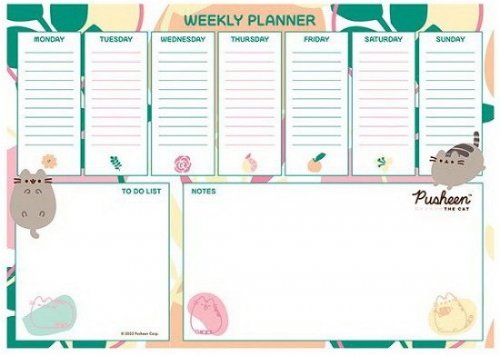 Muistikirja: Pusheen - Weekly Planner Botanical