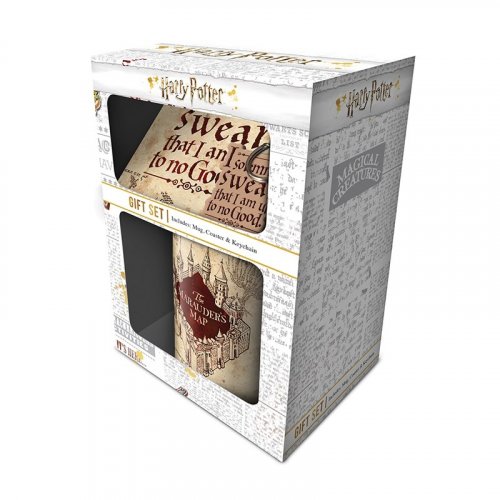 Lahjasetti: Harry Potter - Marauders Map - Muki, avaimenper� ja lasinalunen