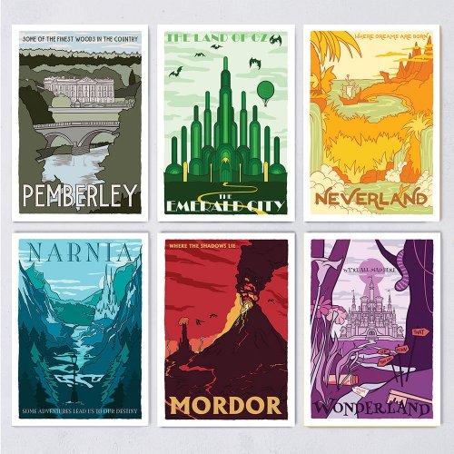 Postikortti: Fictional Travel Poster - 12 Postcards