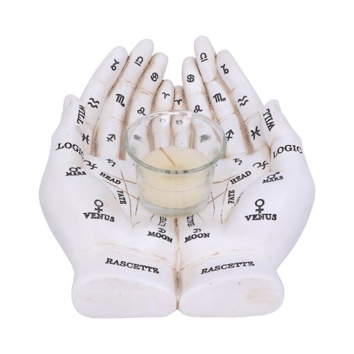 Nemesis Now: Palmist's Guide Kynttil�npidike (White, 22.3cm)