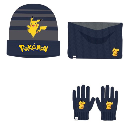 Pipo: Pokemon - Pikachu Winter Set, Kids (Snood Hat Gloves)