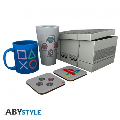 Lahjasetti: Playstation - Classic 2019 (Glass XXL , Mug, 2 Coasters)