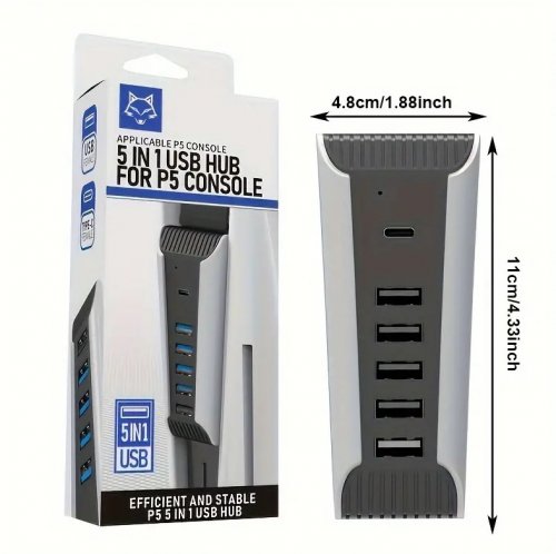 PS5: USB HUB 2.0 - 5-in-1 Adapter