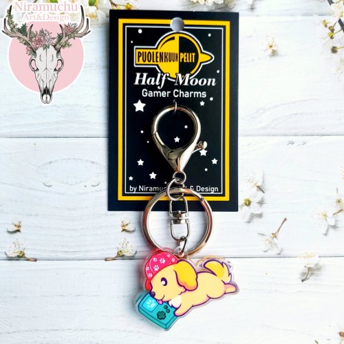 Avaimenper�: Gamer Dogs - Retro Gamer Dog Keycharm (Niramuchu)