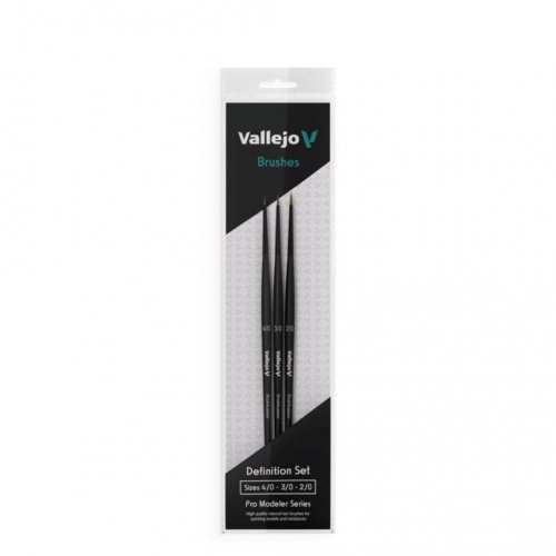 Vallejo Brush: definition set natural hair (4/0, 3/0 & 2/0)