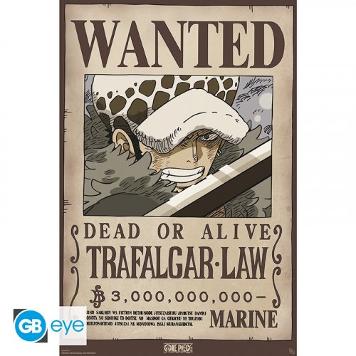 Juliste: One Piece - Wanted Law Wano (91.5x61cm)