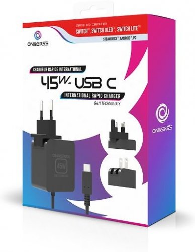 Oniverse: NSW International Fast Charger 45W - Black (USB-C 1,5m)