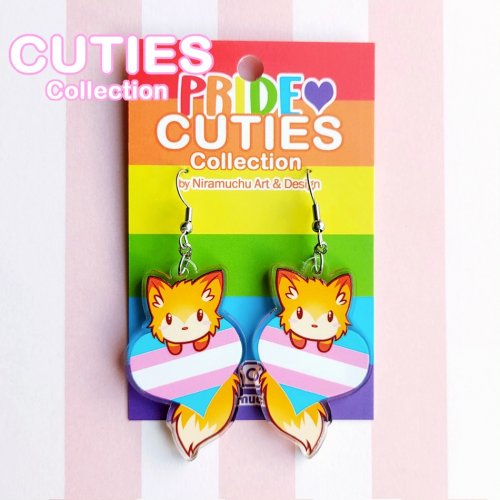 Korvakorut: Cuties Pride 2024 - Trans Fox Earrings (4.5cm) (Niramuchu)