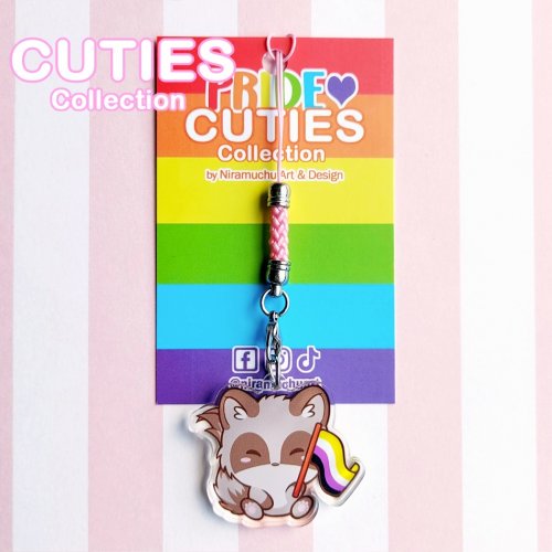 K�nnykk�koru: Cuties Pride 2024 - Nonbinary Raccoon (4cm) (Niramuchu)