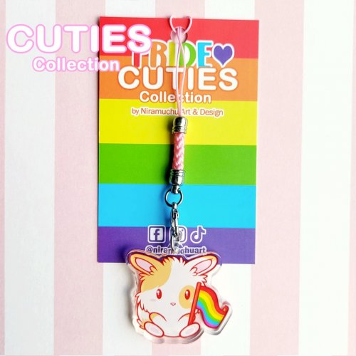 K�nnykk�koru: Cuties Pride 2024 - Rainbow Bunny (4cm) (Niramuchu)