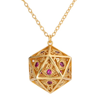 Kaulakoru: Dragons Eye - D20 Gold W/red Gems