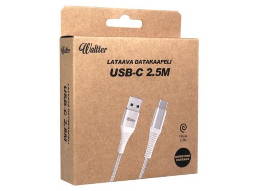 Lataava Datakaapeli: Waltter Eco Usb-C kaapeli (2,5m)