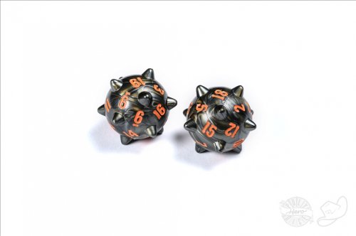 Polyhero Warrior: D20 Spiked Balls Steel Grey (2)