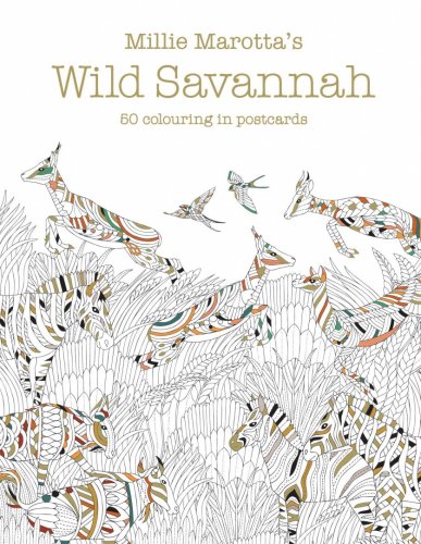 Postikortti: Millie Marotta's Wild Savannah - 50 Colouring Postcards