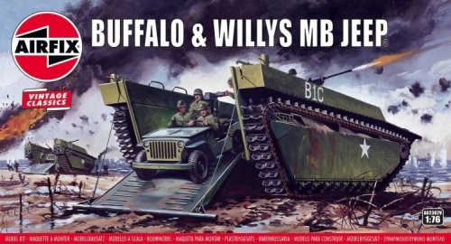 Pienoismalli: Airfix: Buffalo Amphibian LVT & Jeep (1:76)