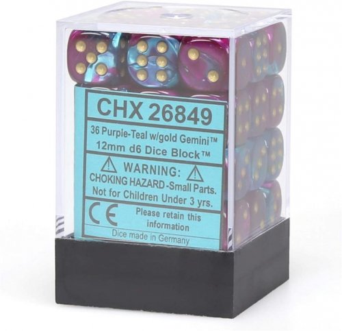 Noppasetti: Chessex Gemini � Purple-Teal W/Gold (36)