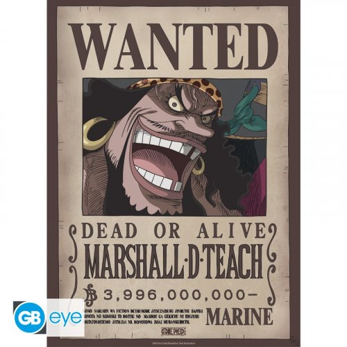 Juliste: One Piece - Wanted Blackbeard Wano (52x38cm)