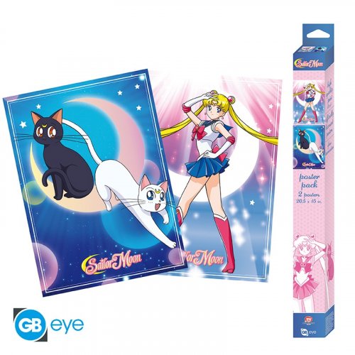 Juliste: Sailor Moon - Sailor Moon & Cats, Set of 2 (52x38cm)