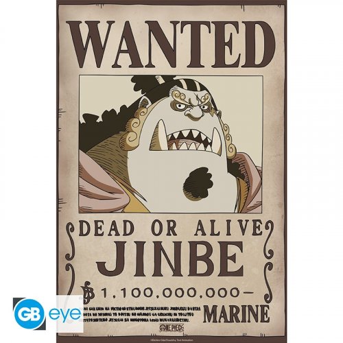 Juliste: One Piece - Wanted Jinbe Wano (52x38cm)