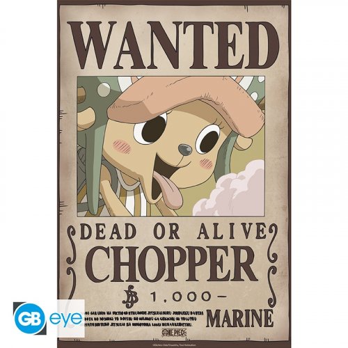 Juliste: One Piece - Wanted Chopper Wano (52x38cm)