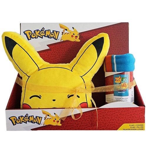Peitto: Pokemon - Pikachu Face, Polar Blanket + Cushion Set