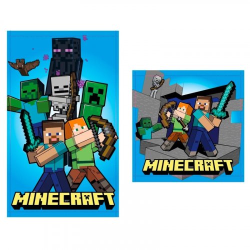 Pyyhe: Minecraft - Heroes, Blue (Set of 2, Cotton Bath Towels)