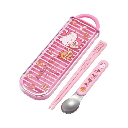Sy�m�puikot: Hello Kitty - Sweety Pink, Chopsticks & Spoon