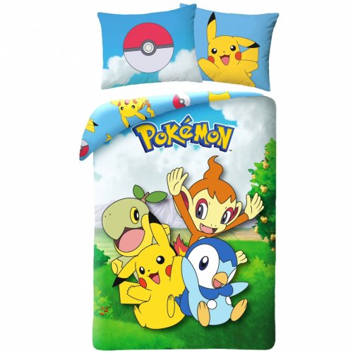 Pussilakanasetti: Pokemon - Pikachu And Sinnoh Starters (140x200cm)