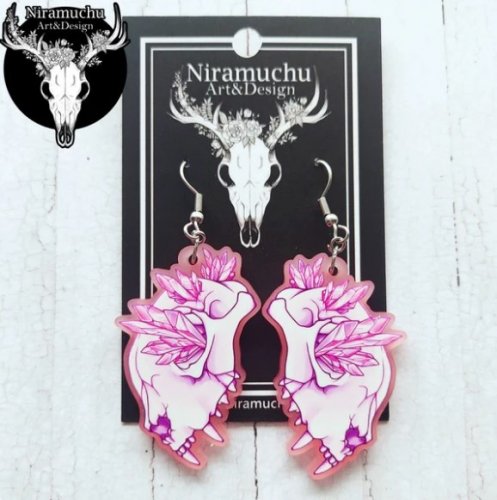 Earrings: Crystal Cat (5cm) (Niramuchu)