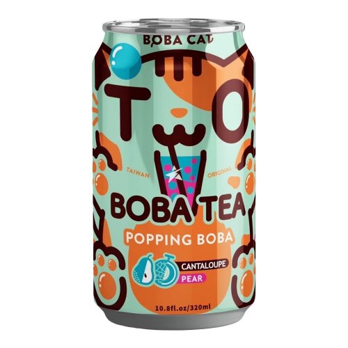 Kuplatee: Boba Cat Bubble Tea - Cantaloupe Pear (320ml)