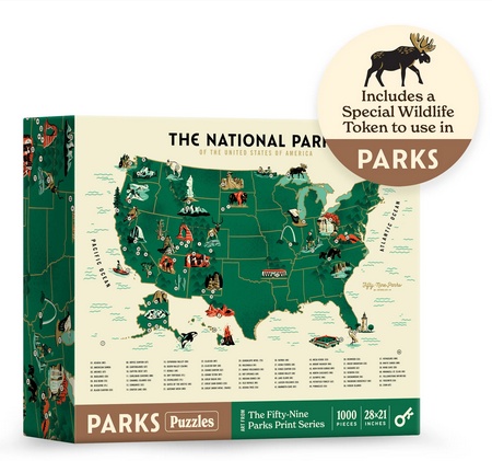 Palapeli: National Parks Map Parks Puzzles (1000pcs)