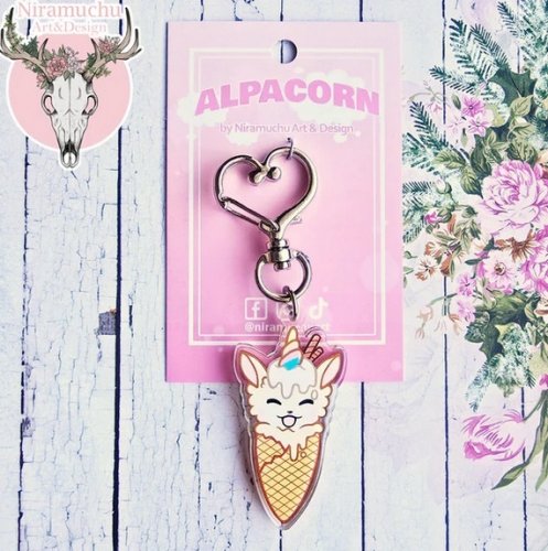 Avaimenper�: Alpacorn Ice Cream Yellow (5cm) (Niramuchu)
