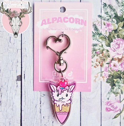 Avaimenper�: Alpacorn Ice Cream Pink (5cm) (Niramuchu)