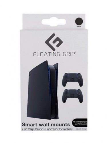 PS5: Floating Grip Wall Mounts - Black Bundle