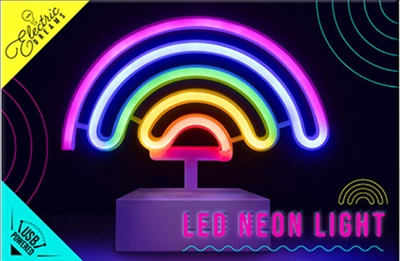 Lamppu: Rainbow Led Neon Light (19cm)