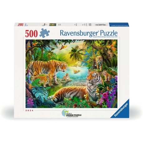 Palapeli: Tiger Family In The Oasis (500)