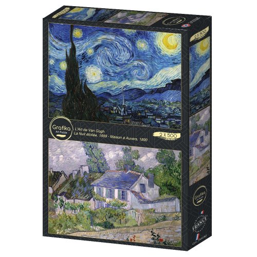 Palapeli: Van Gogh - La Nuit Etoilee, Maison A Auvers (2x500)