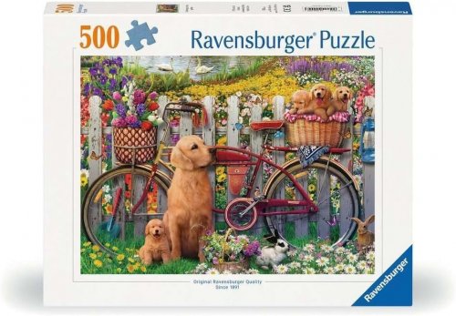 Palapeli: Cute Dogs In The Garden (500)