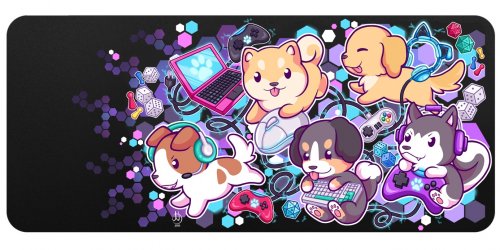 Hiirimatto: Puolenkuun Pelit x Niramuchu - Gamer Dogs (90x40cm)