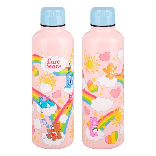 Juomapullo: The Care Bears - Pink w Blue Cap, Metal (450ml)
