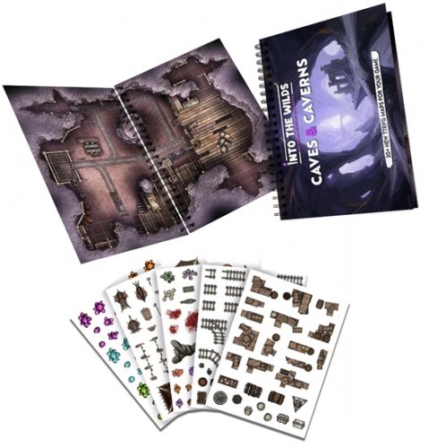 Into The Wilds Battlemap Book: Volume 2 - Caves And Caverns