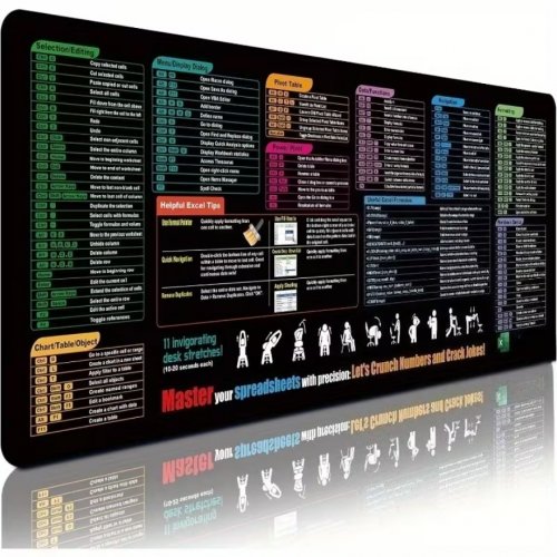 Hiirimatto: Shortcut Excel keys (30x80cm)