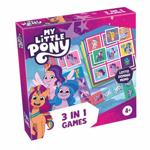 My Little Pony 3 in 1 Lotto, Domino, Memo peli