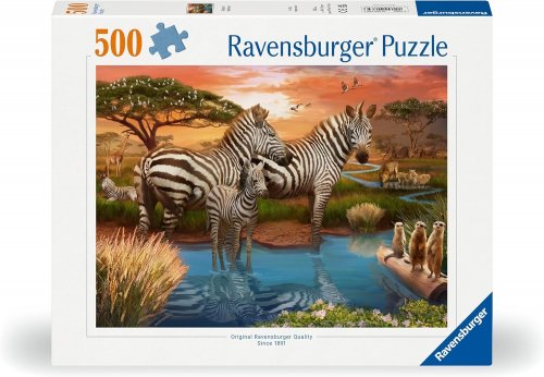Palapeli: Zebras At Waterhole (500)