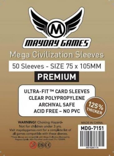 Lautapelisuoja: Mayday Games Mega Civilization Sleeves 75x105mm (50)