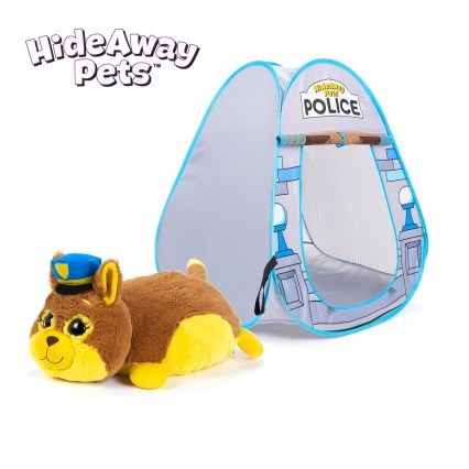 Pehmo: Hideaway Pets - Poliisikoira & Teltta (43cm)