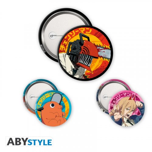 Pinssi: Chainsaw Man - Denji, Devil, Pochita (Badge Pack)