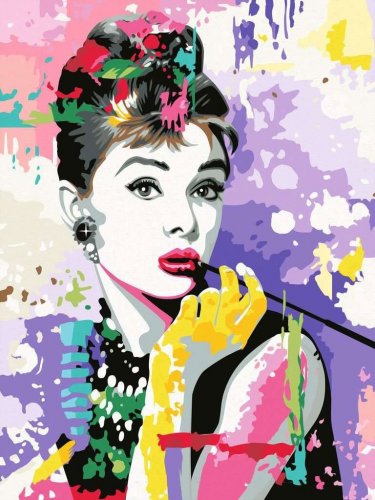 Creart Paint By Numbers Painting Set: Audrey Hepburn (30x40cm)