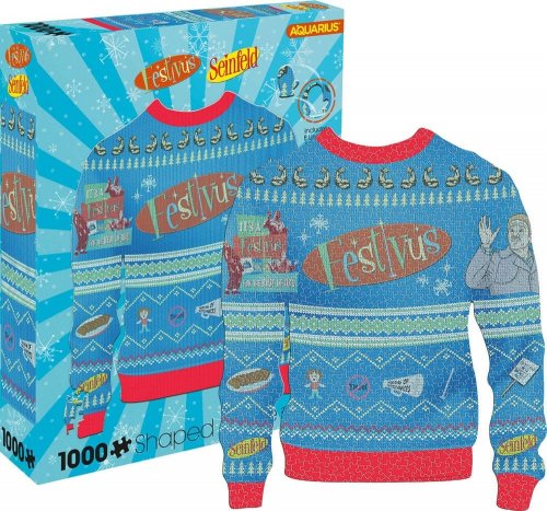 Palapeli: Seinfeld Festivus Ugly Christmas Sweater Shaped (1000)