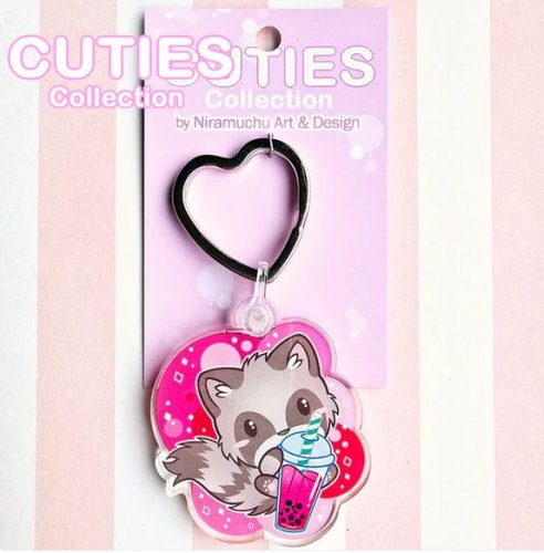 Avaimenper�: Cuties Raccoon with Boba (5cm) (Niramuchu)